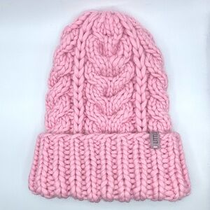 Handmade Chunky Beanie — Thick Knit Hat, Warm Winter Accessory (Pink)